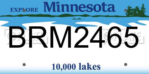 BRM2465 Minnesota License Plate