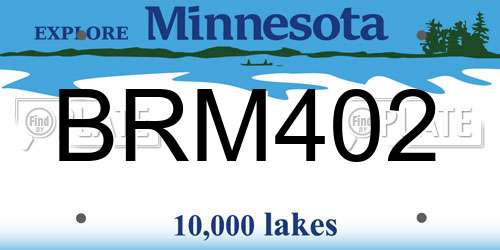 BRM402 Minnesota License Plate
