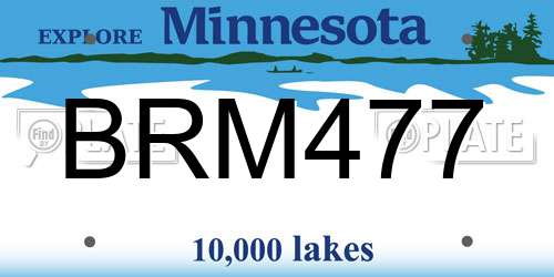 BRM477 Minnesota License Plate