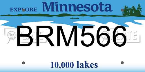 BRM566 Minnesota License Plate