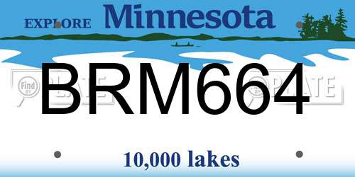 BRM664 Minnesota License Plate
