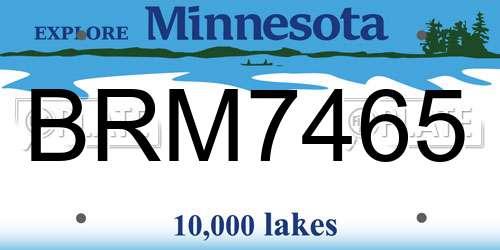 BRM7465 Minnesota License Plate