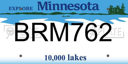 BRM762 Minnesota License Plate