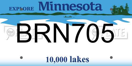 BRN705 Minnesota License Plate