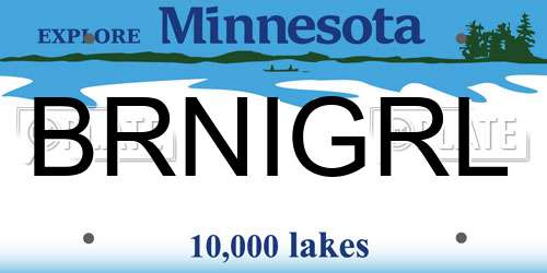 BRNIGRL Minnesota License Plate