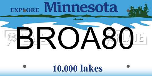 BROA80 Minnesota License Plate