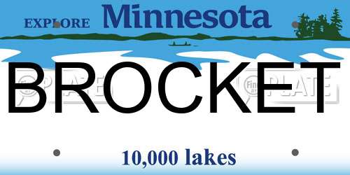BROCKET Minnesota License Plate