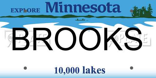 BROOKS Minnesota License Plate