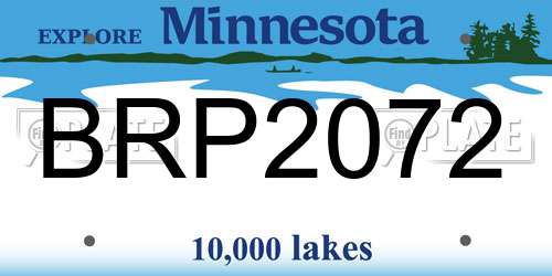 BRP2072 Minnesota License Plate
