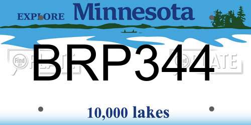 BRP344 Minnesota License Plate
