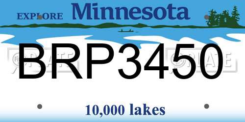 BRP3450 Minnesota License Plate