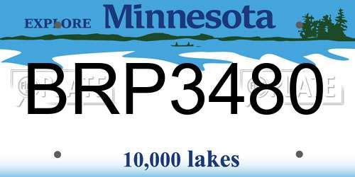 BRP3480 Minnesota License Plate