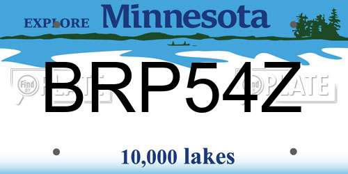 BRP54Z Minnesota License Plate