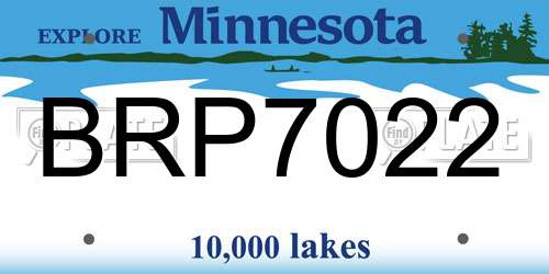 BRP7022 Minnesota License Plate