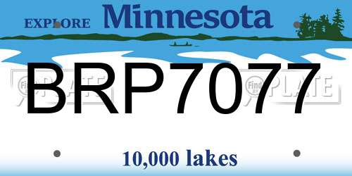 BRP7077 Minnesota License Plate