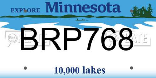 BRP768 Minnesota License Plate