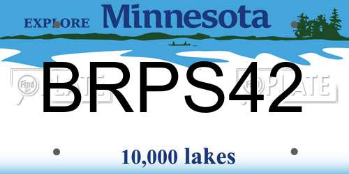 BRPS42 Minnesota License Plate
