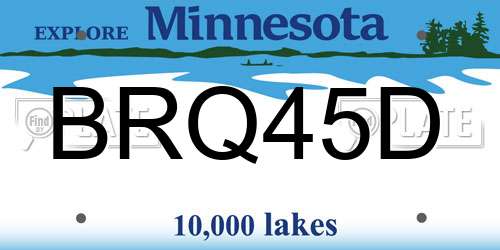 BRQ45D Minnesota License Plate