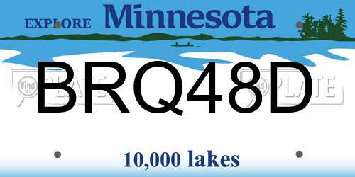 BRQ48D Minnesota License Plate