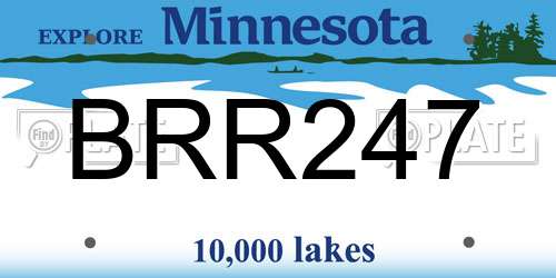 BRR247 Minnesota License Plate