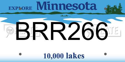 BRR266 Minnesota License Plate