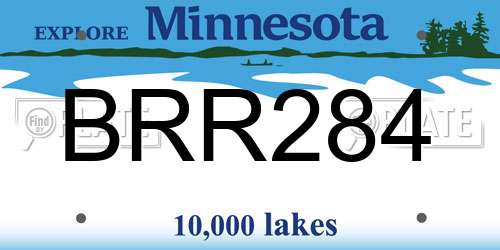BRR284 Minnesota License Plate