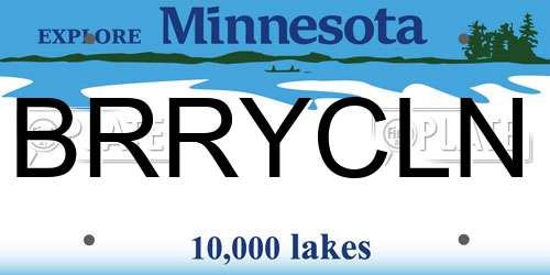 BRRYCLN Minnesota License Plate