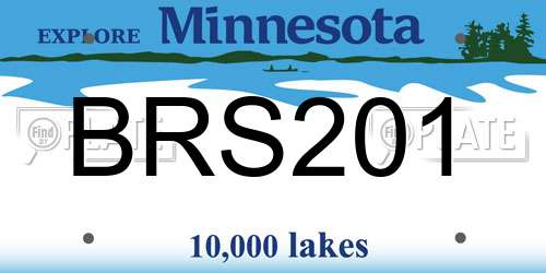 BRS201 Minnesota License Plate