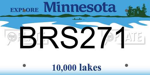 BRS271 Minnesota License Plate