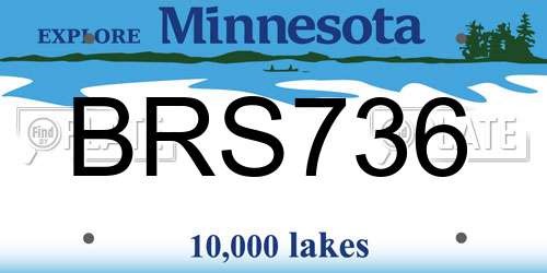 BRS736 Minnesota License Plate
