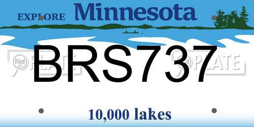 BRS737 Minnesota License Plate