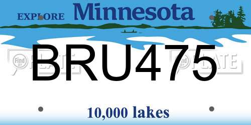 BRU475 Minnesota License Plate
