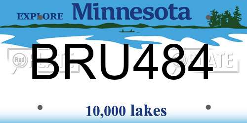BRU484 Minnesota License Plate