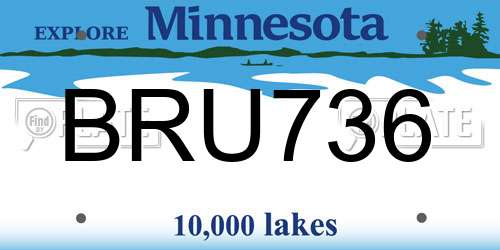 BRU736 Minnesota License Plate