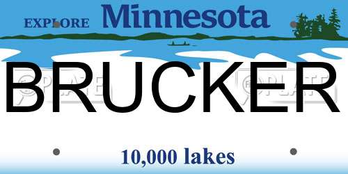BRUCKER Minnesota License Plate