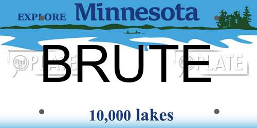 BRUTE Minnesota License Plate