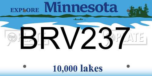 BRV237 Minnesota License Plate