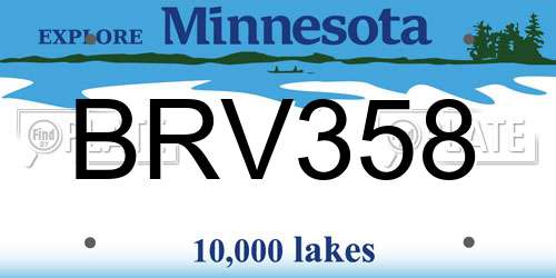 BRV358 Minnesota License Plate