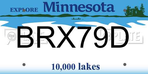 BRX79D Minnesota License Plate