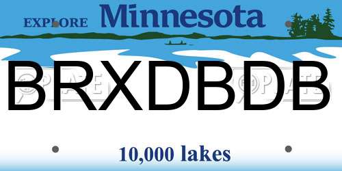 BRXDBDB Minnesota License Plate