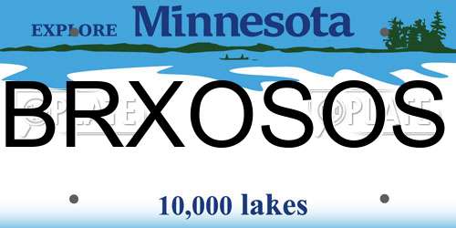 BRXOSOS Minnesota License Plate