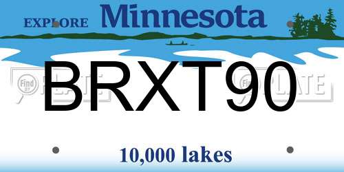 BRXT90 Minnesota License Plate