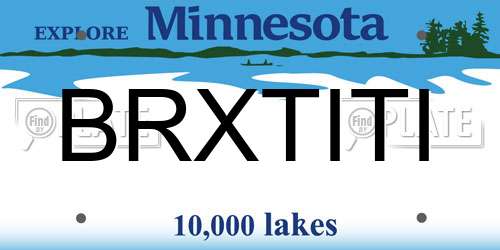 BRXTITI Minnesota License Plate