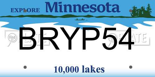 BRYP54 Minnesota License Plate