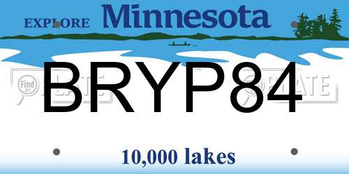 BRYP84 Minnesota License Plate
