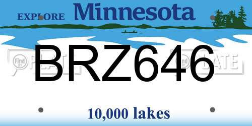 BRZ646 Minnesota License Plate
