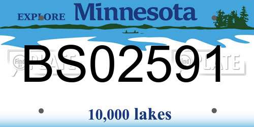 BS02591 Minnesota License Plate