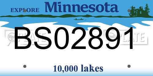 BS02891 Minnesota License Plate