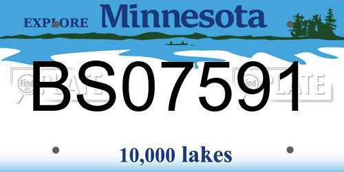 BS07591 Minnesota License Plate