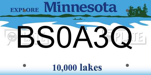 BS0A3Q Minnesota License Plate